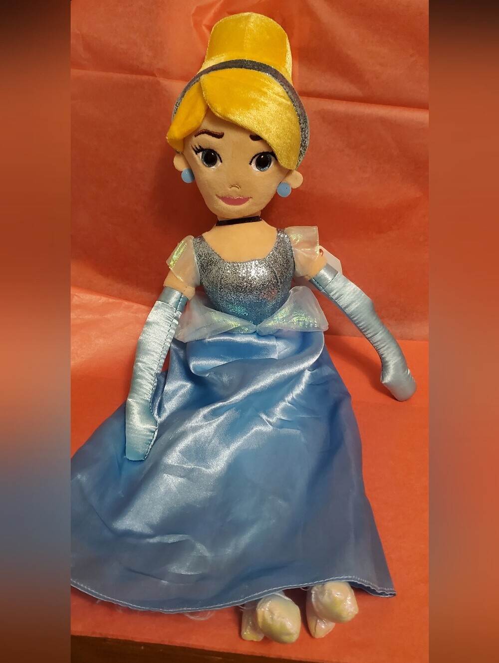 Disney × Ty Sparkle Cinderella Blue and Yellow Princess Plush Doll